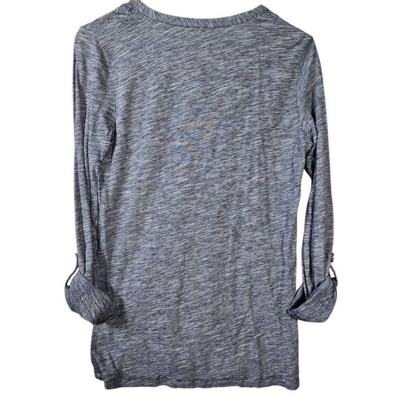 LOFT Women's Charcoal V-Neck Blouse Size Small - Picture 2 of 14